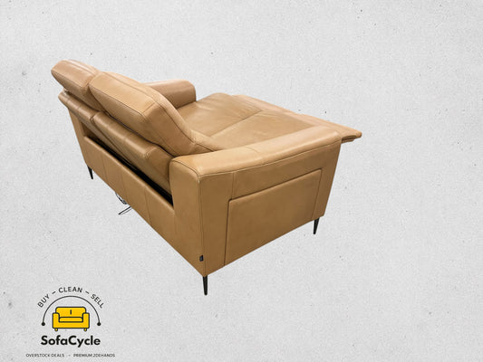 Medalounger 2-zit cognac met relaxfunctie – tweedehands