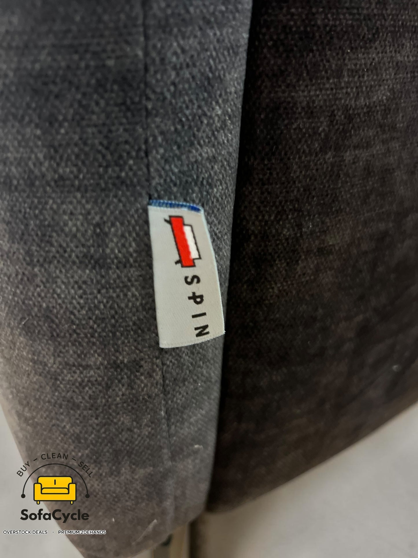 Spin hoekzetel zwart in fluweel, hoek L – overstock