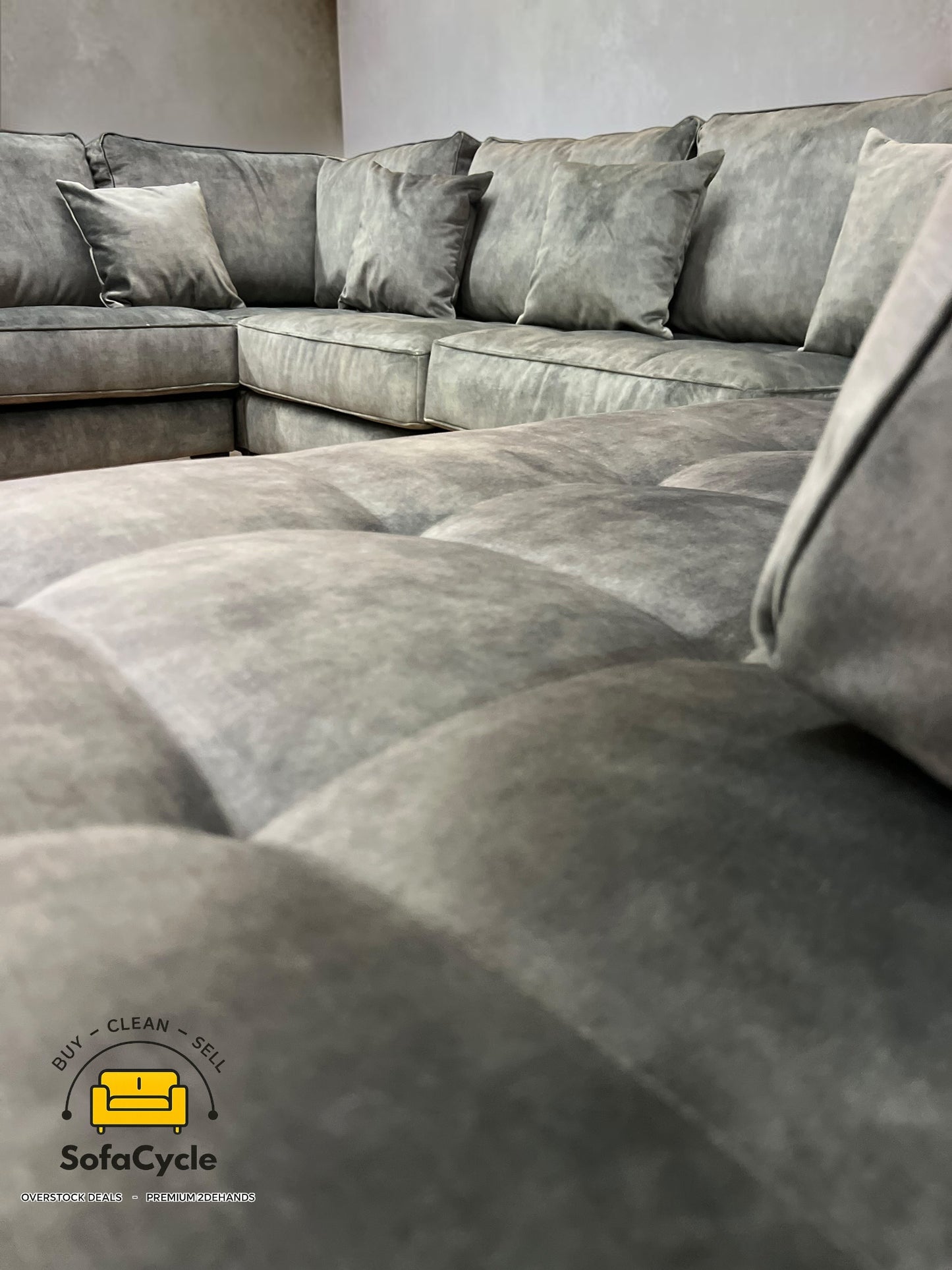 U-zetel groen in fluweel – overstock