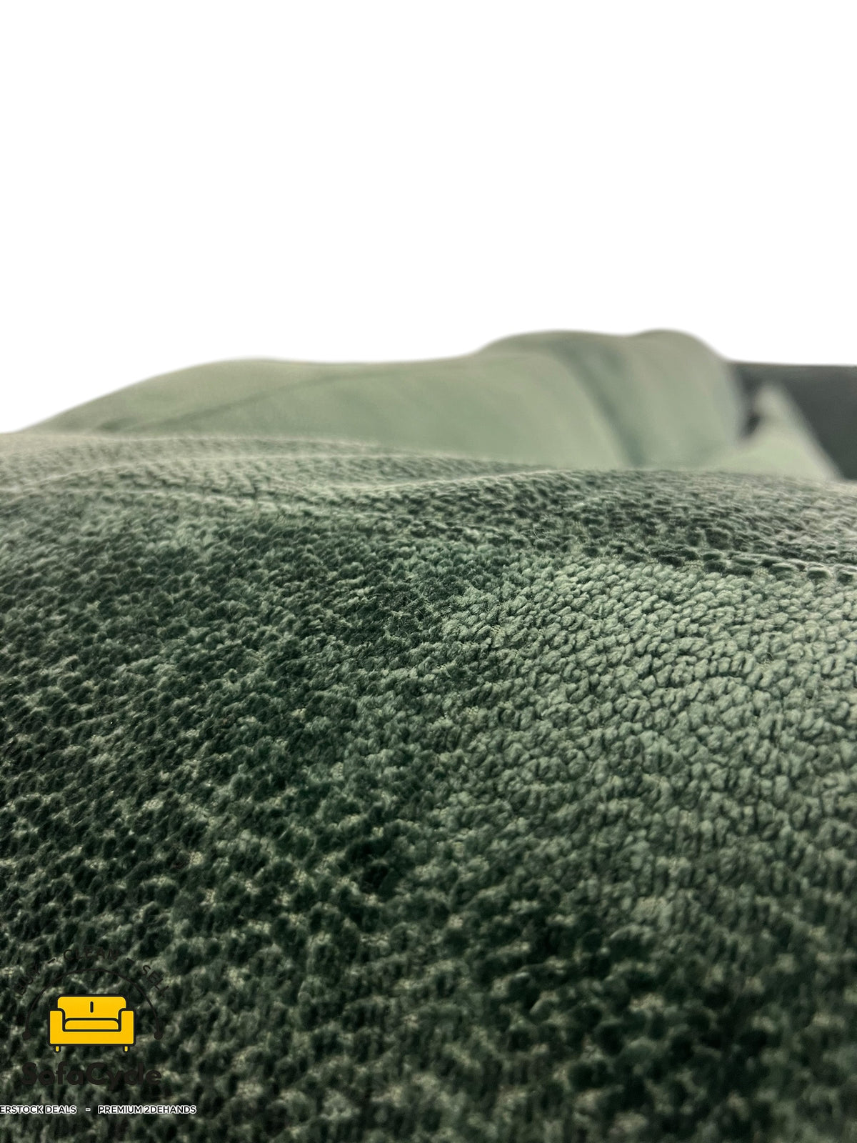 Ruime hoekzetel groen in stof, hoek R – overstock