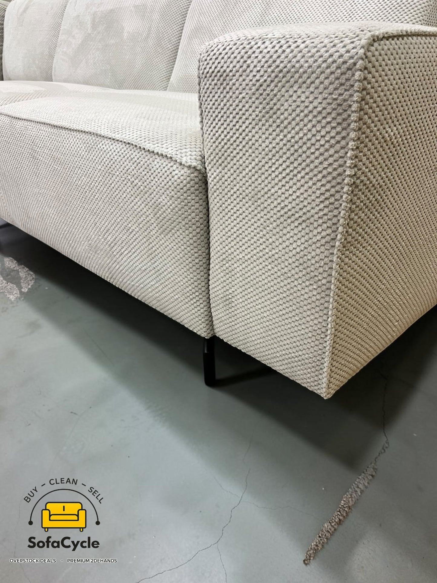 Manchester hoekzetel wit in bouclé, hoek R – overstock