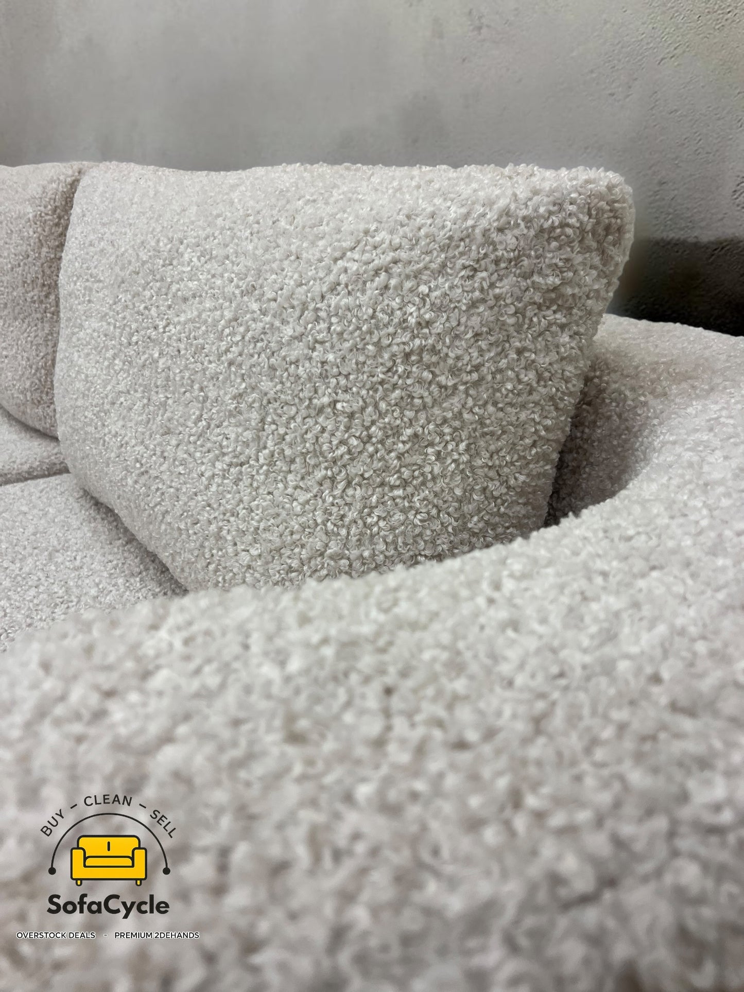 Hoekzetel wit in teddystof met slaapfunctie – overstock