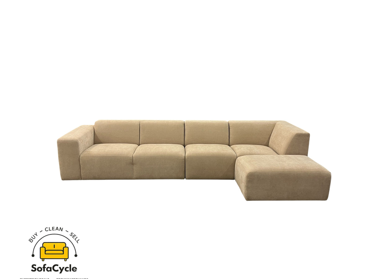 Nordkapp hoekzetel beige in stof, hoek R – overstock