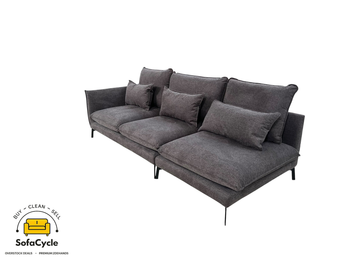 Chateau d'Ax 3-zit antraciet in stof, modulair – overstock