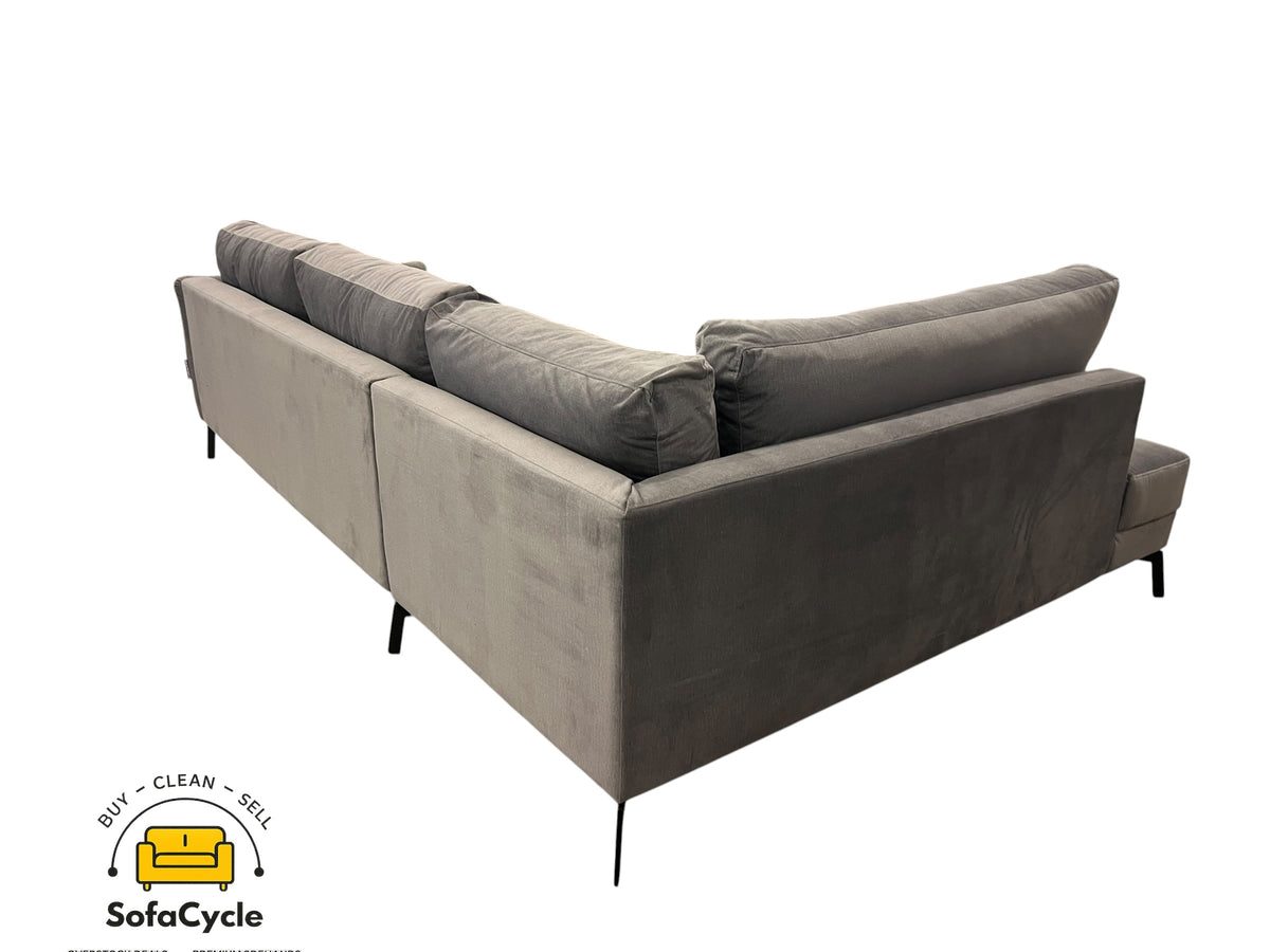 Chateau d'Ax hoekzetel grijs in fluweel, hoek L – overstock