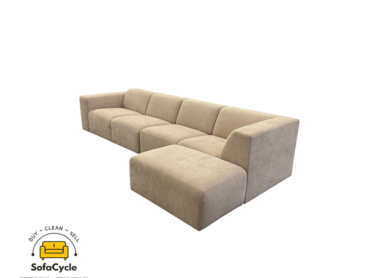 Nordkapp hoekzetel beige in stof, hoek R – overstock