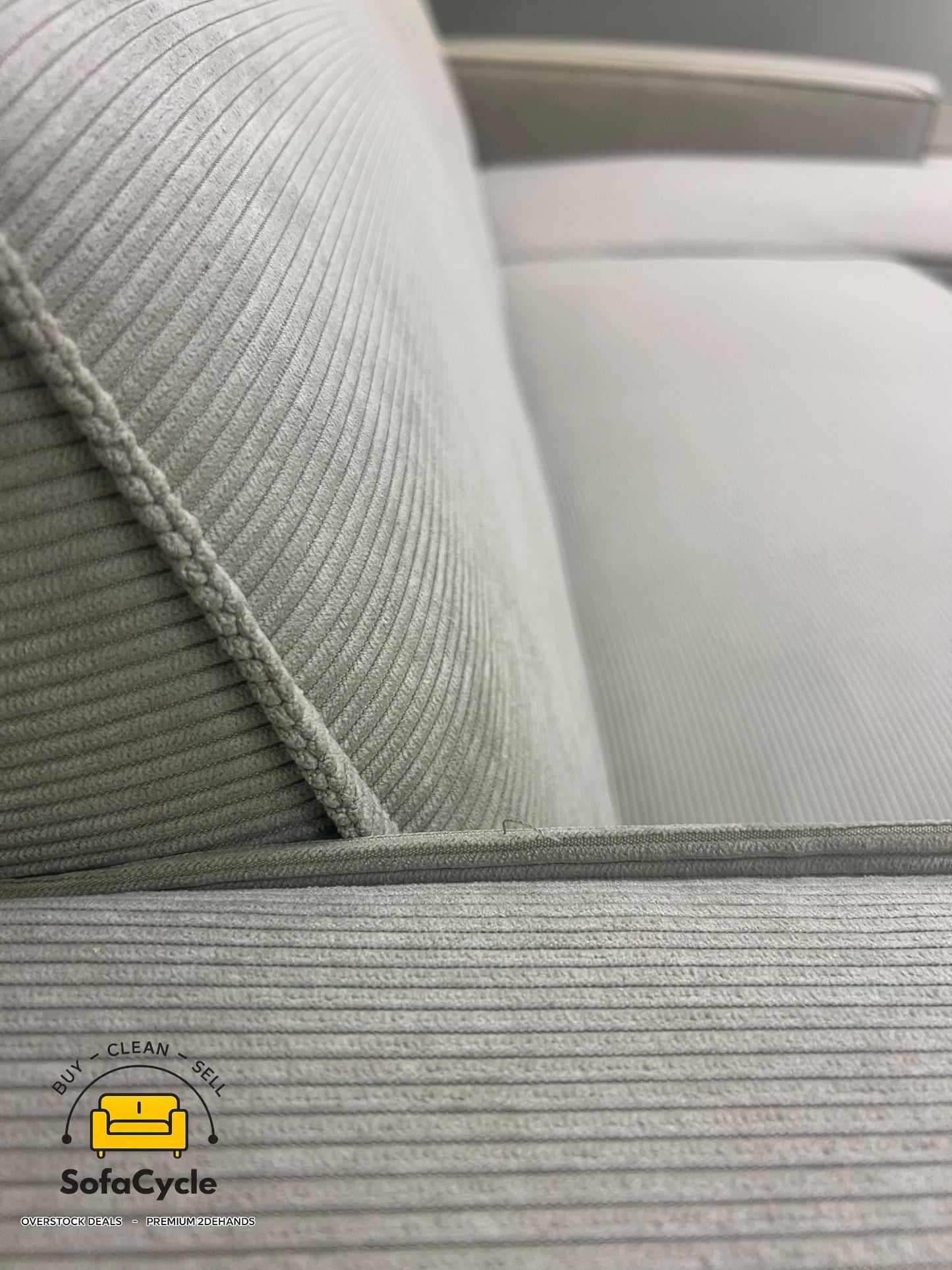 Quattro hoekzetel beige in fluweel, hoek R – overstock