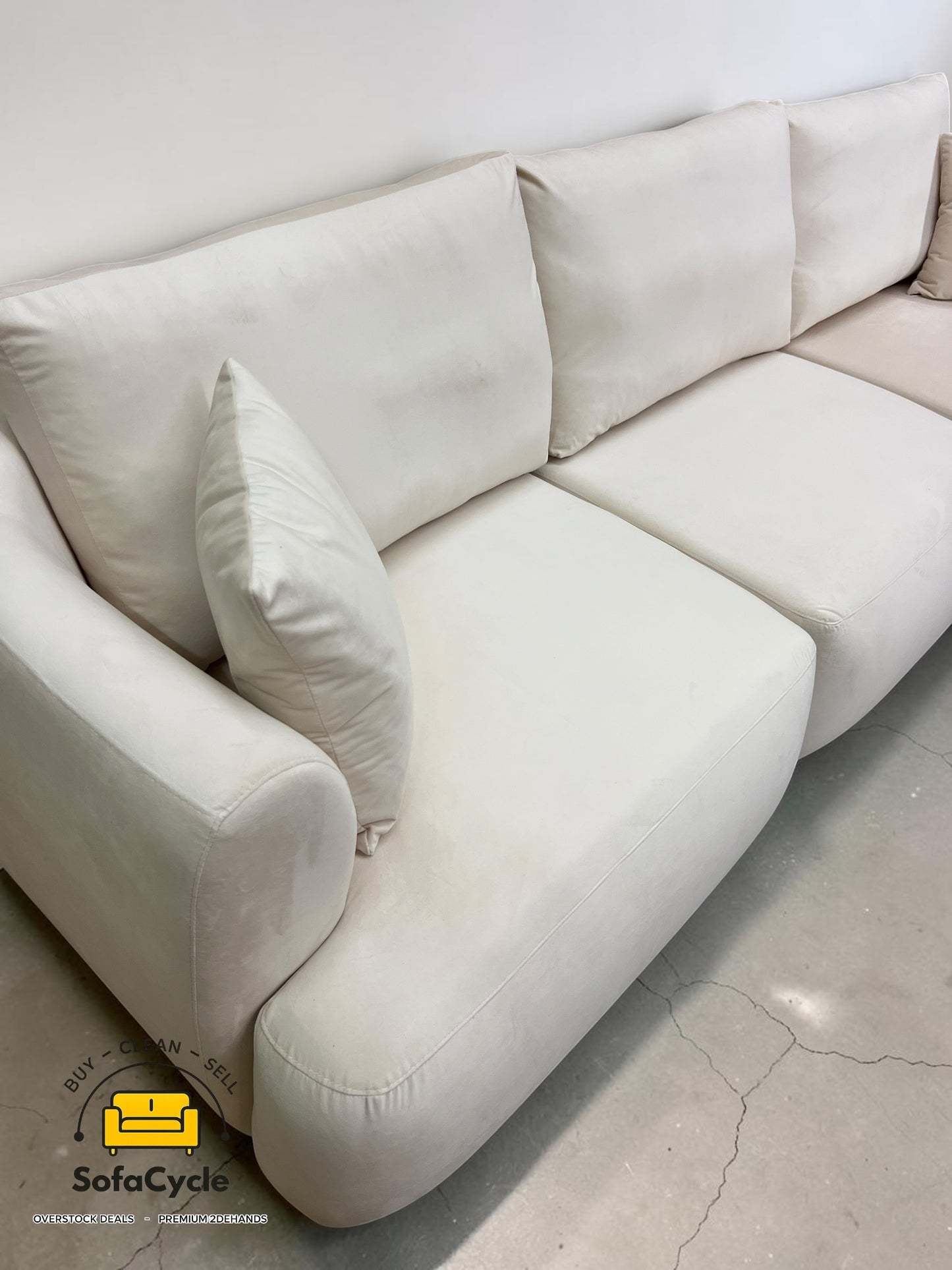 Bobochic Paris hoekzetel beige in fluweel – overstock