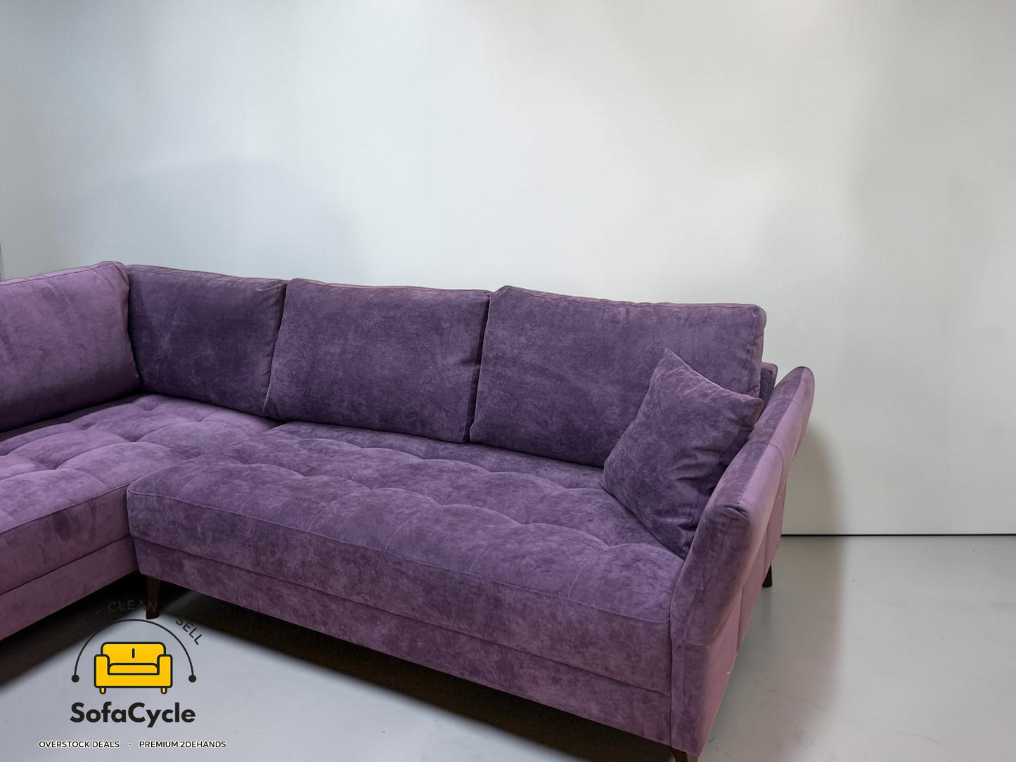 Chateau d'Ax hoekzetel paars in fluweel, hoek L – overstock