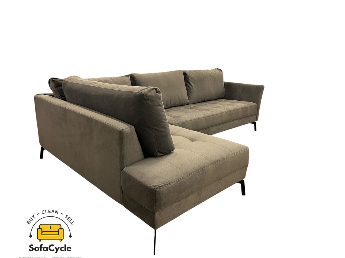 Chateau d'Ax hoekzetel grijs in fluweel, hoek L – overstock