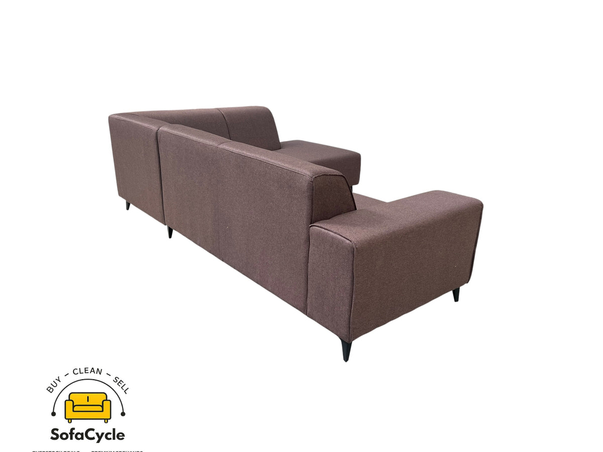 Hoekzetel bruin in stof, hoek R – overstock
