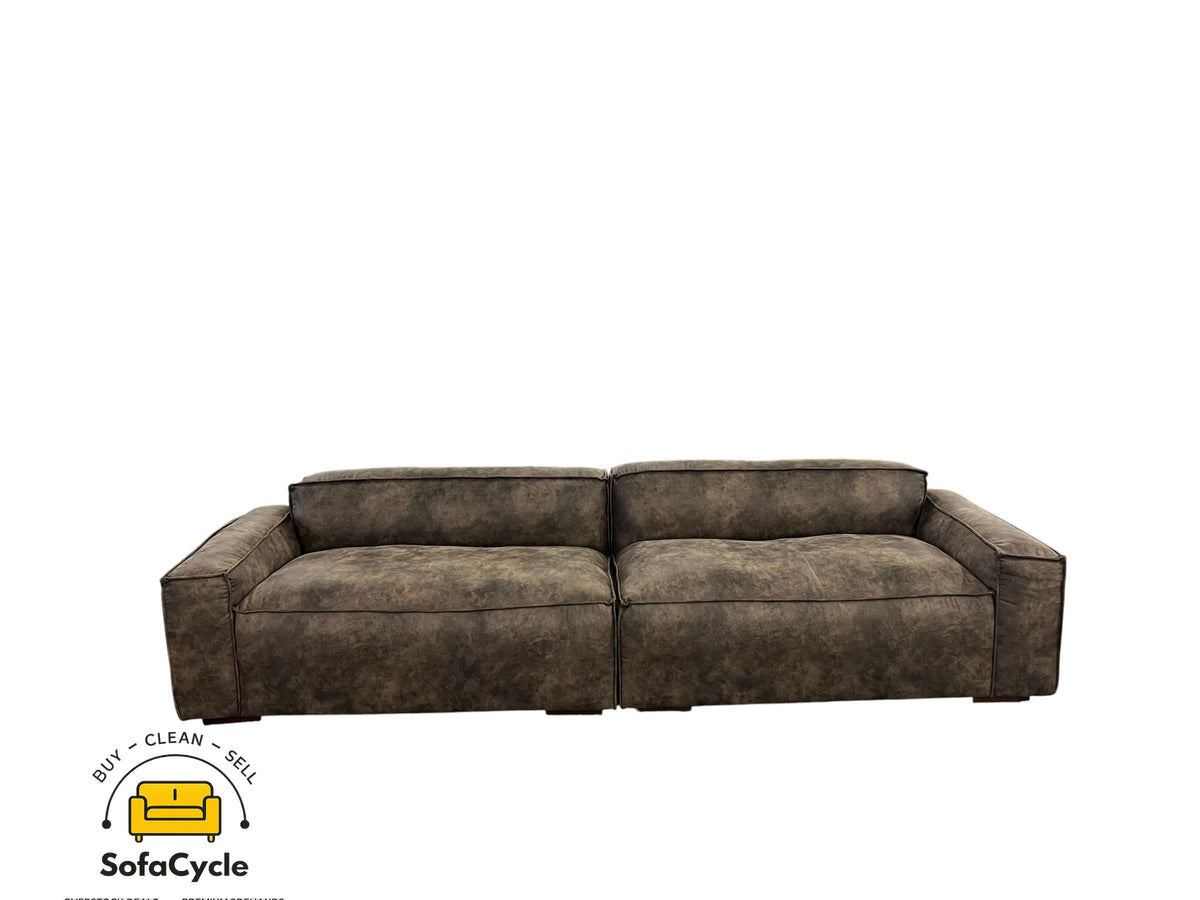 4-zit bruin in microvezel – overstock