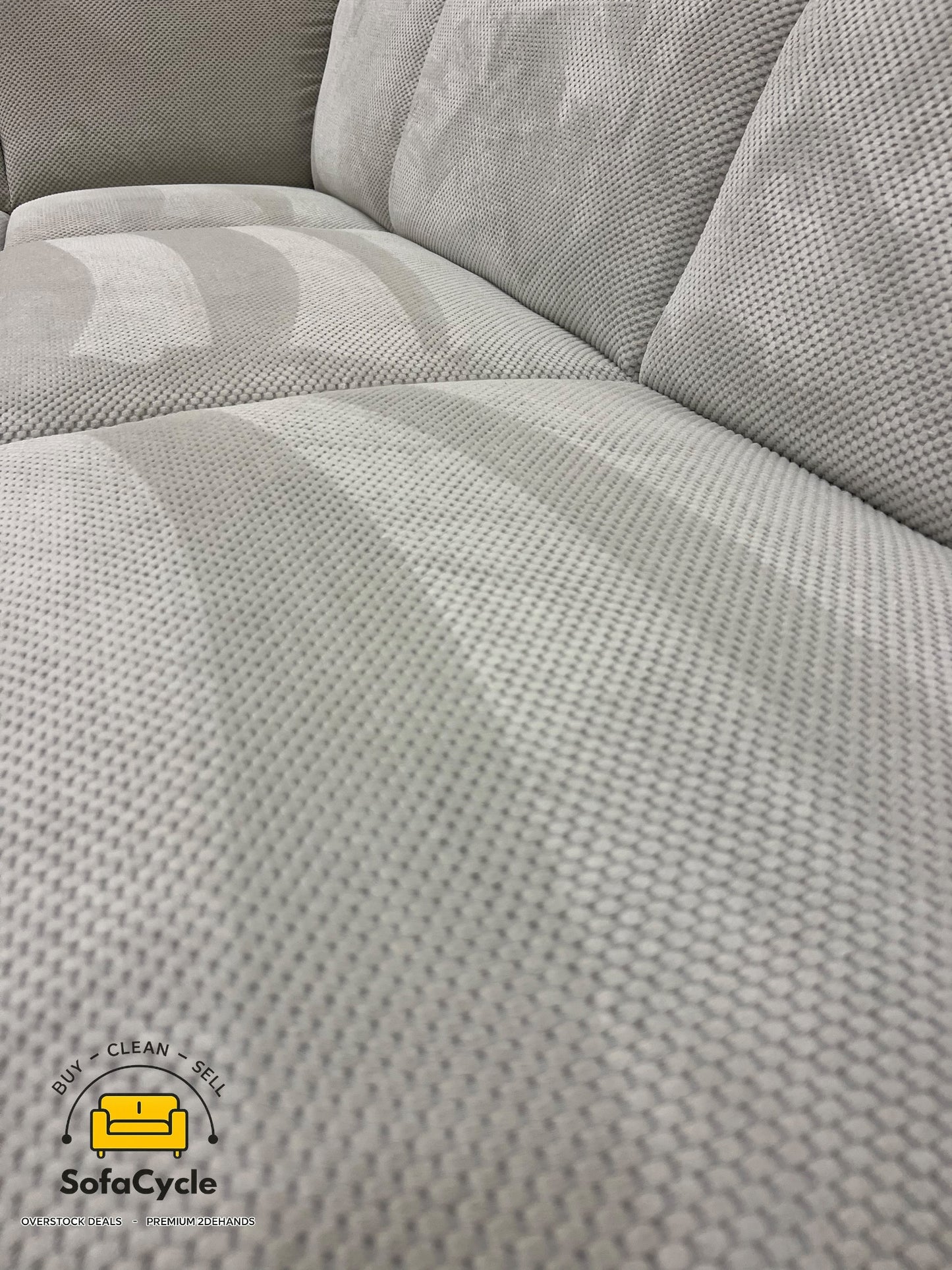 Manchester hoekzetel wit in bouclé, hoek R – overstock