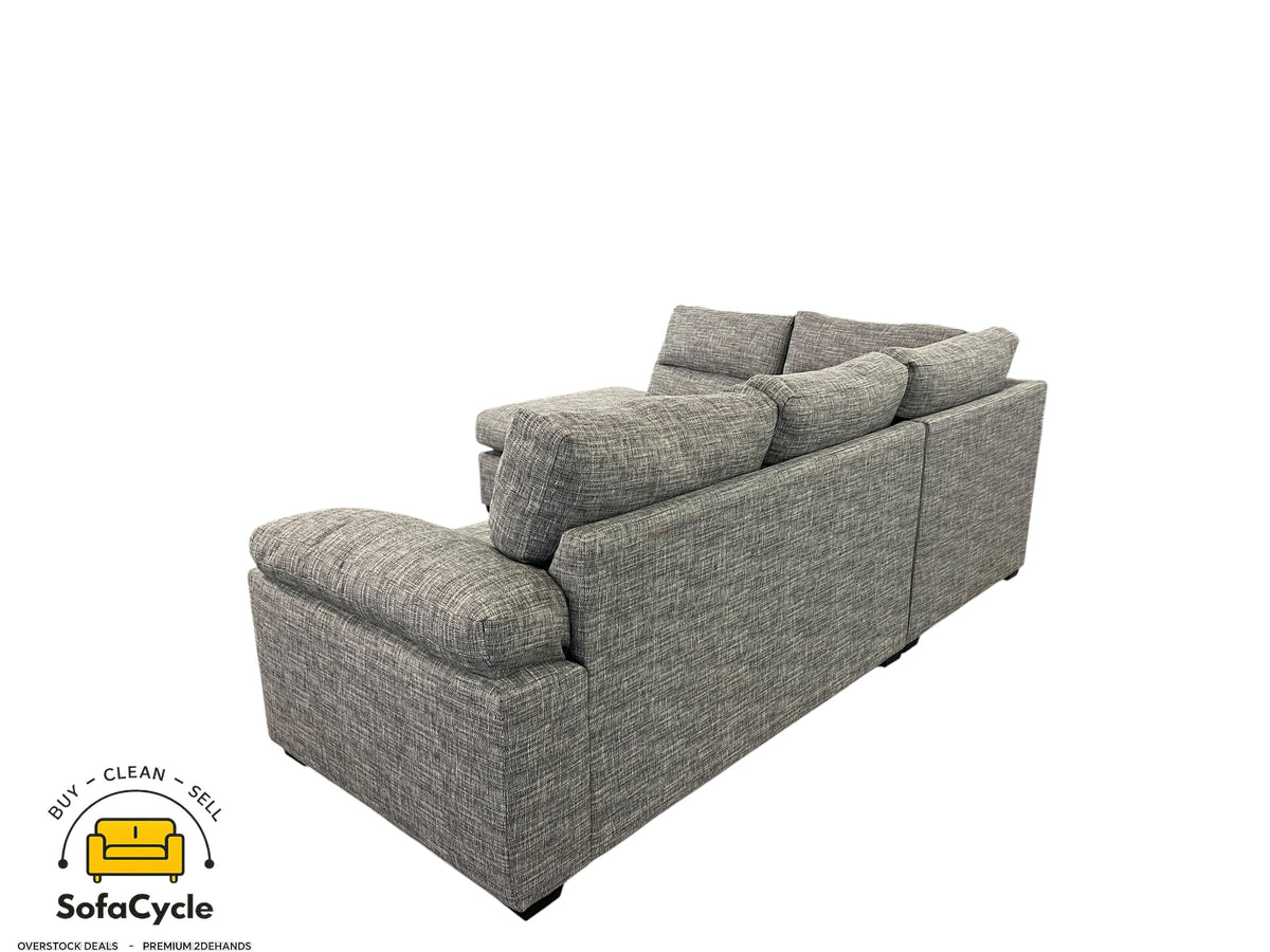 Hoekzetel donkergrijs in stof, hoek L – overstock