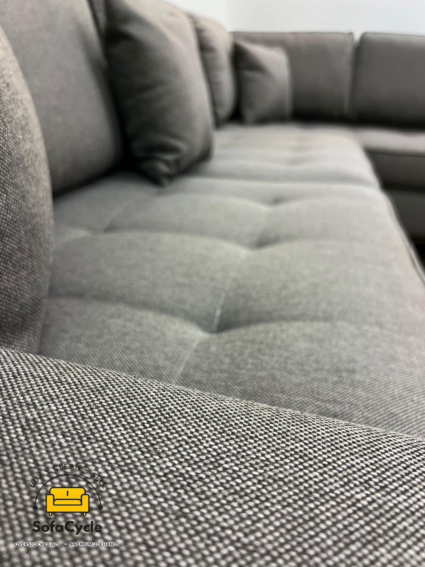 Hoekzetel zwart in stof extra ruim, hoek R – overstock