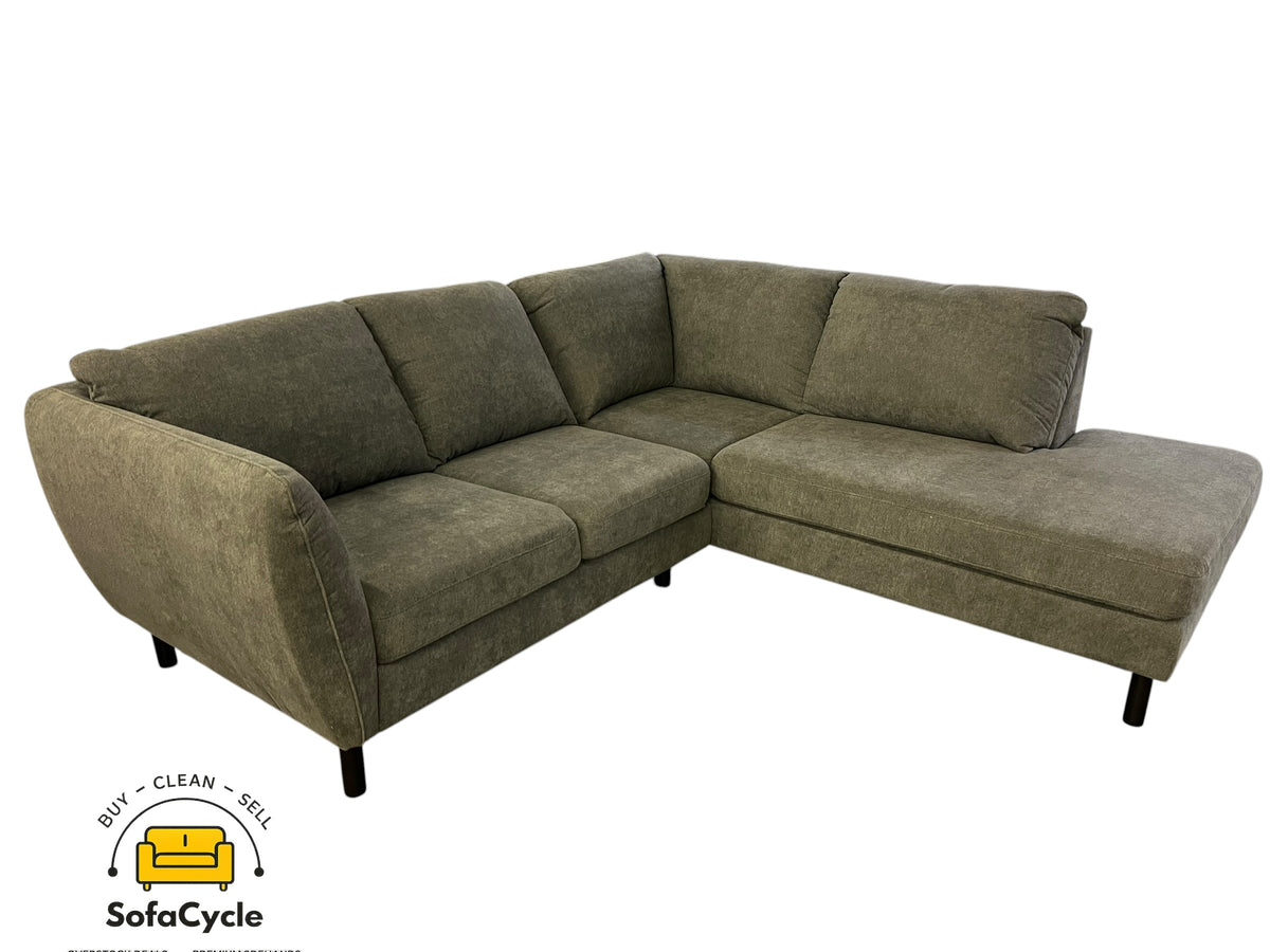 Ruime hoekzetel grijs in stof, hoek R – overstock