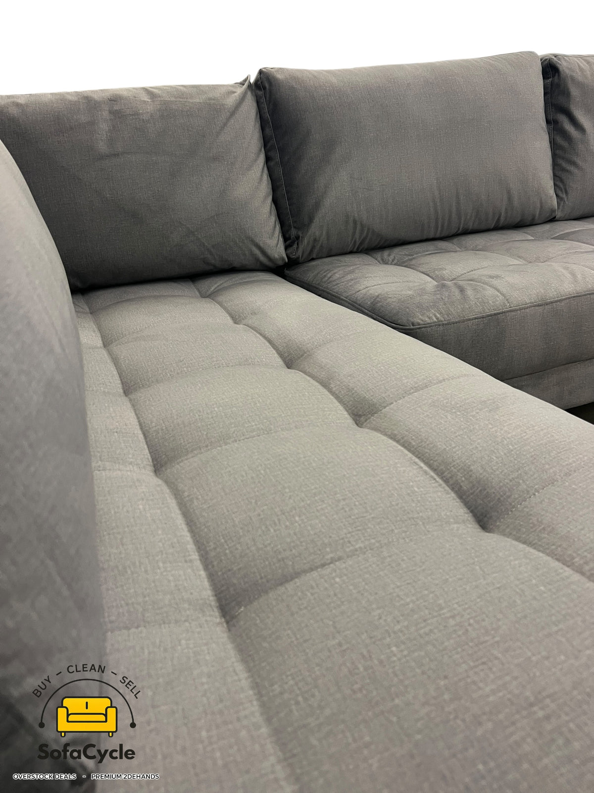 Chateau d'Ax hoekzetel grijs in fluweel, hoek L – overstock