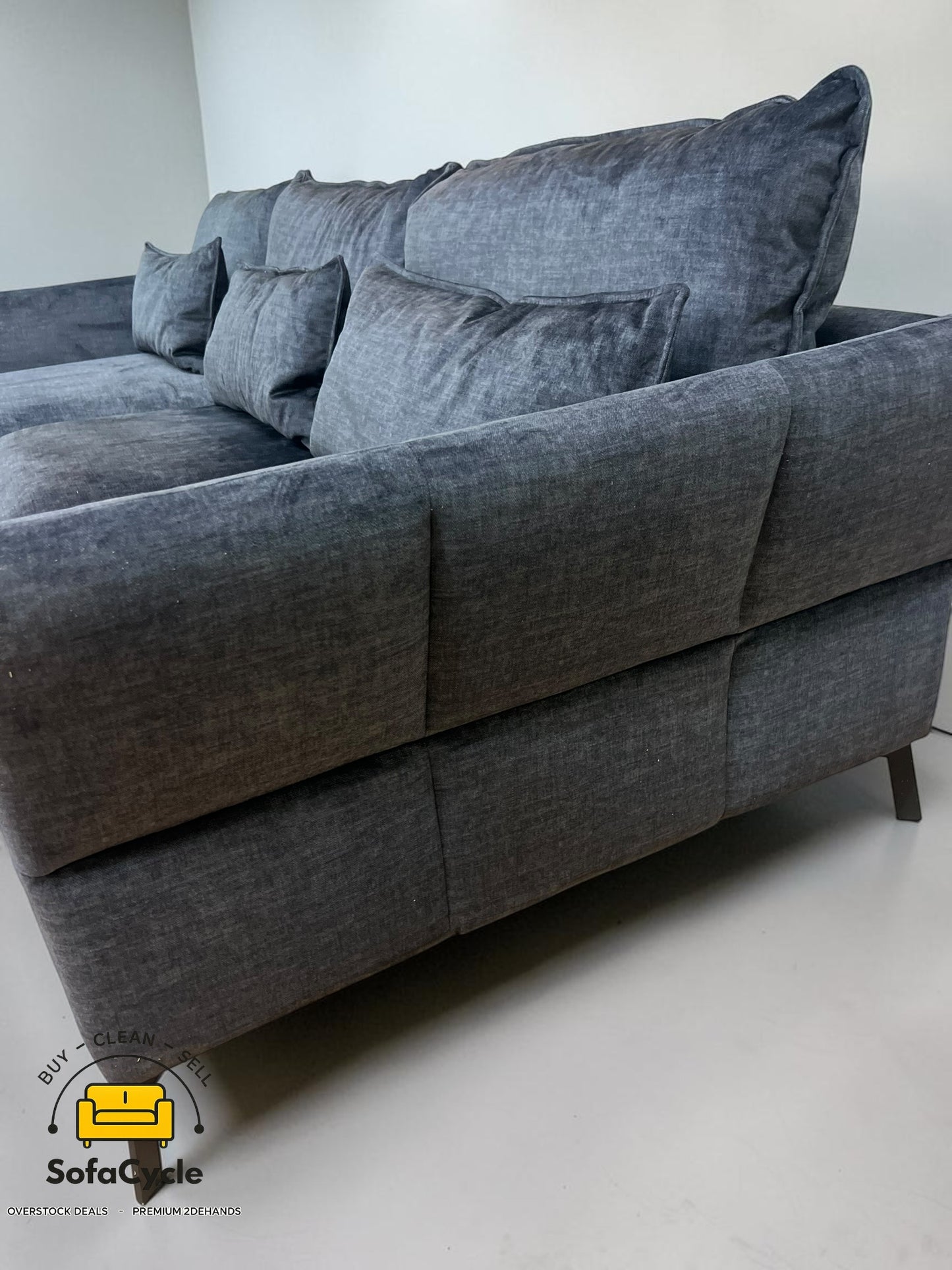 Spin hoekzetel zwart in fluweel, hoek L – overstock