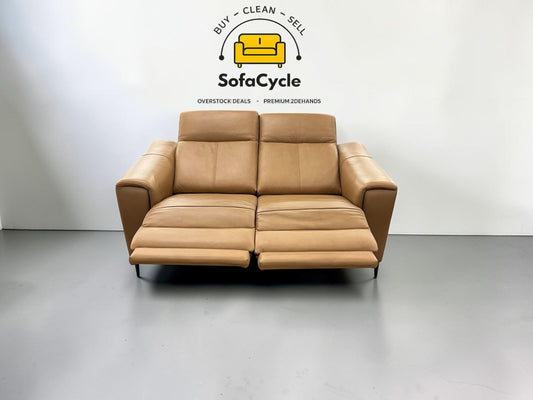 Medalounger 2-zit cognac met relaxfunctie – tweedehands