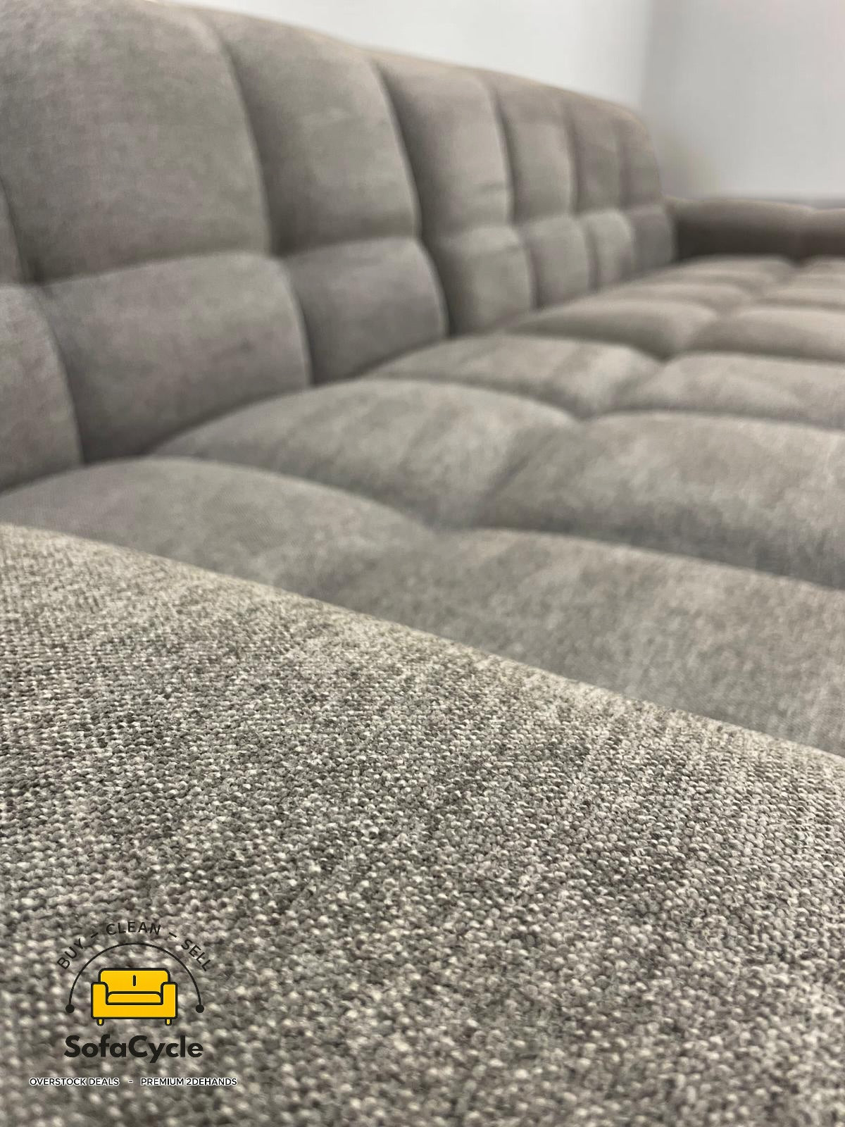 Goossens Opulent hoekzetel grijs in stof, hoek L – overstock