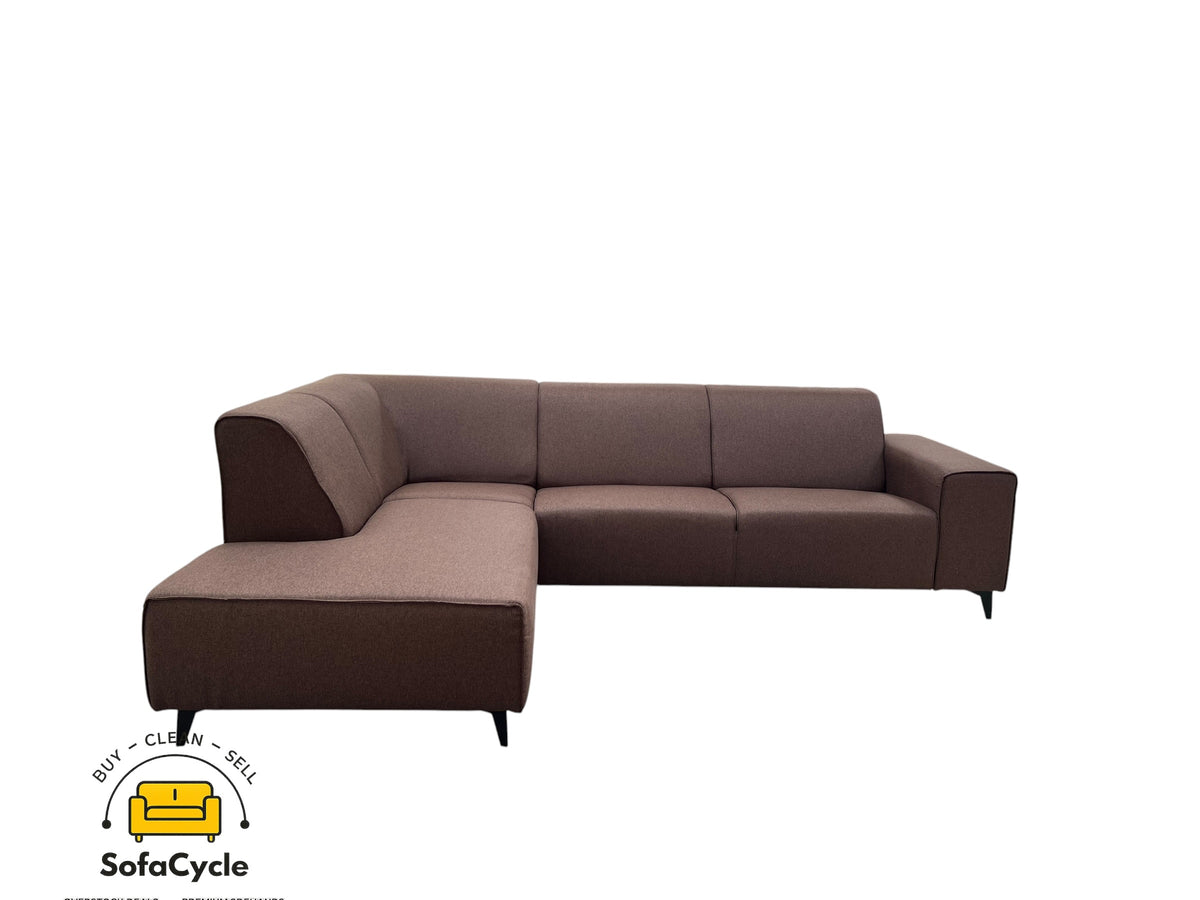 Hoekzetel bruin in stof, hoek L – overstock