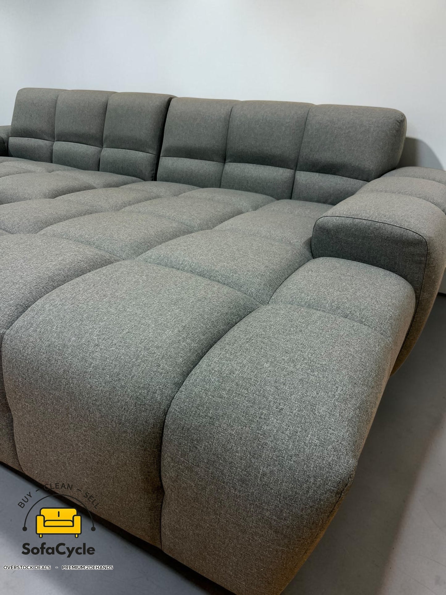 Goossens Opulent hoekzetel blauw in stof, hoek R – overstock