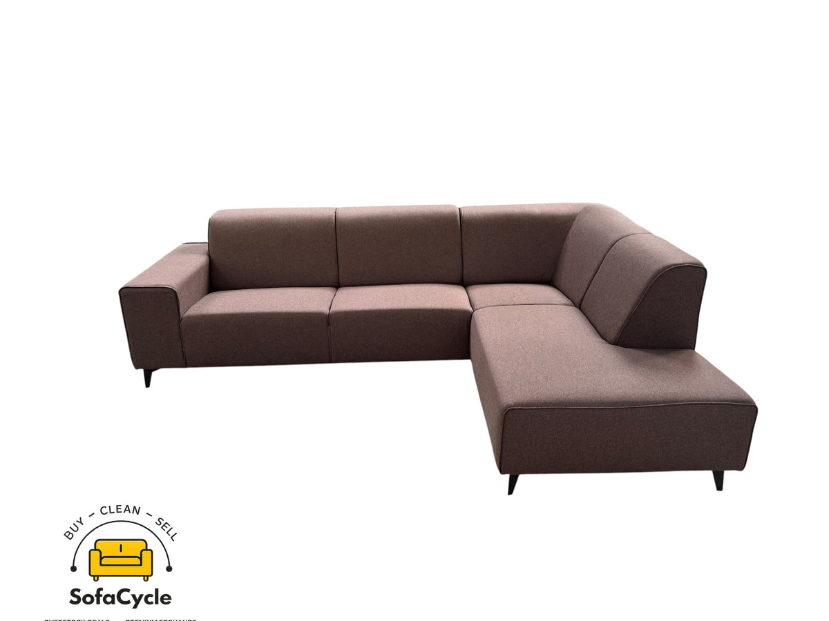 Hoekzetel bruin in stof, hoek R – overstock