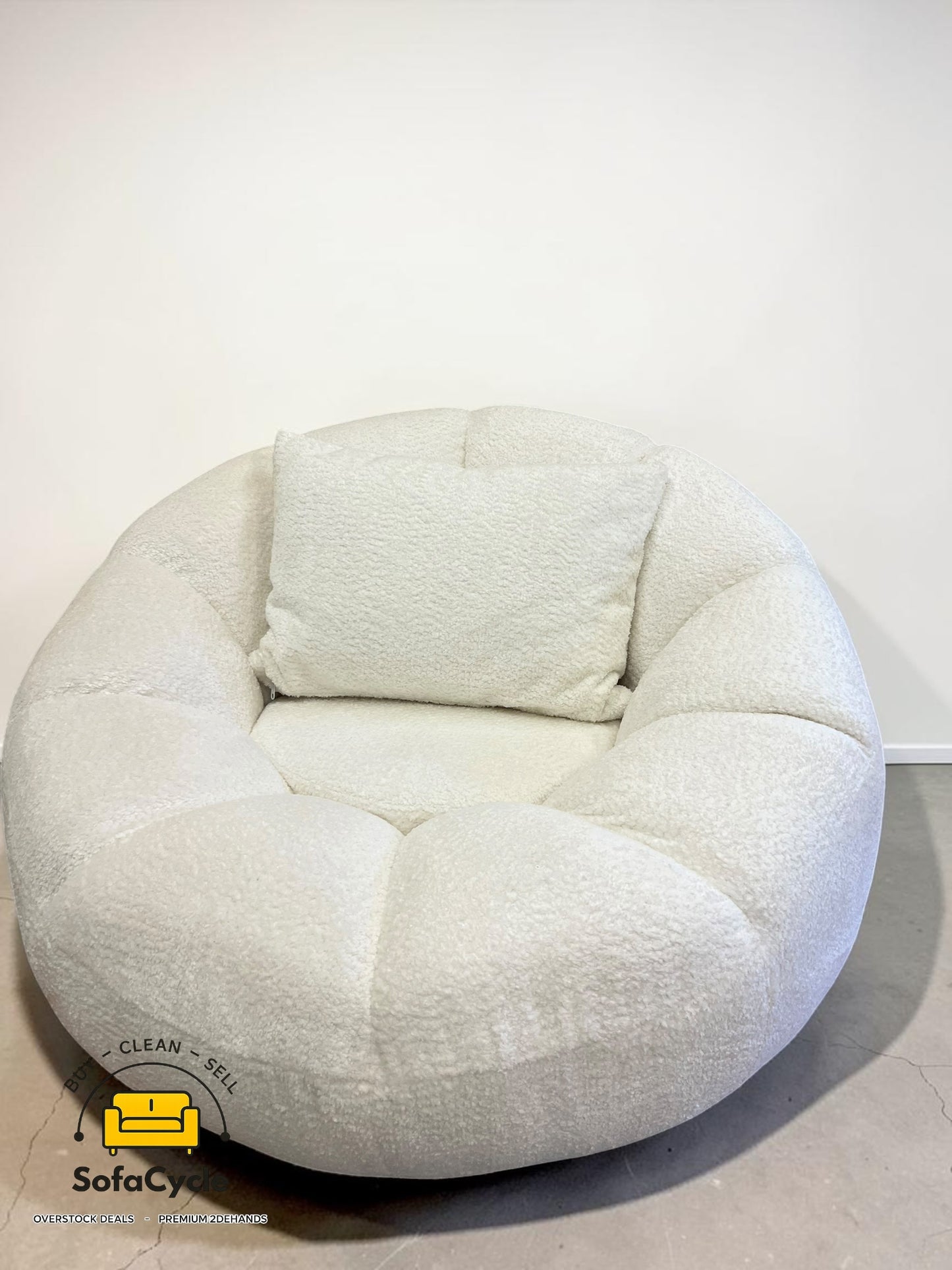 Fauteuil wit in bouclé set van 2 draaistoelen – overstock