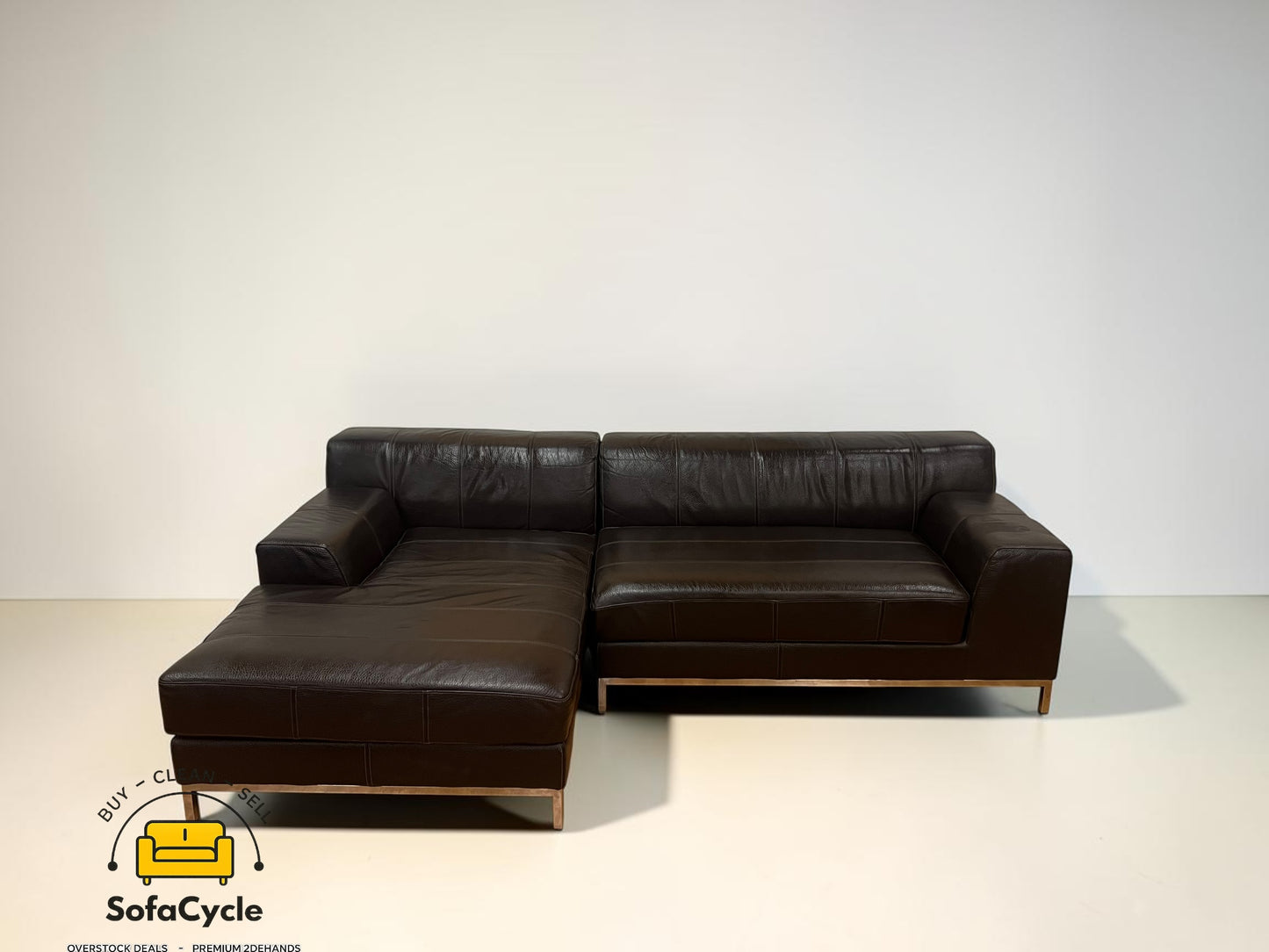 IKEA Kramfors hoekzetel bruin in echt leder – tweedehands