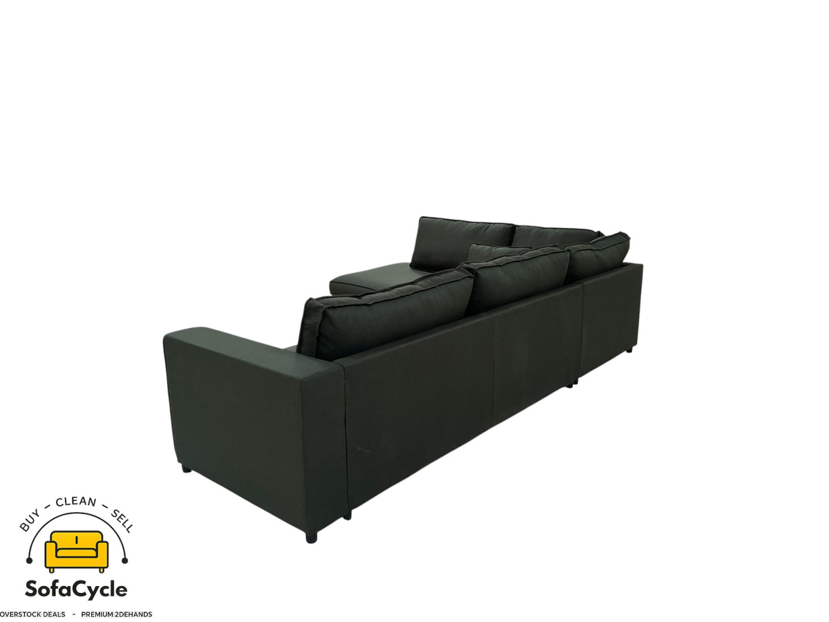 Hoekzetel groen in stof, hoek L – overstock