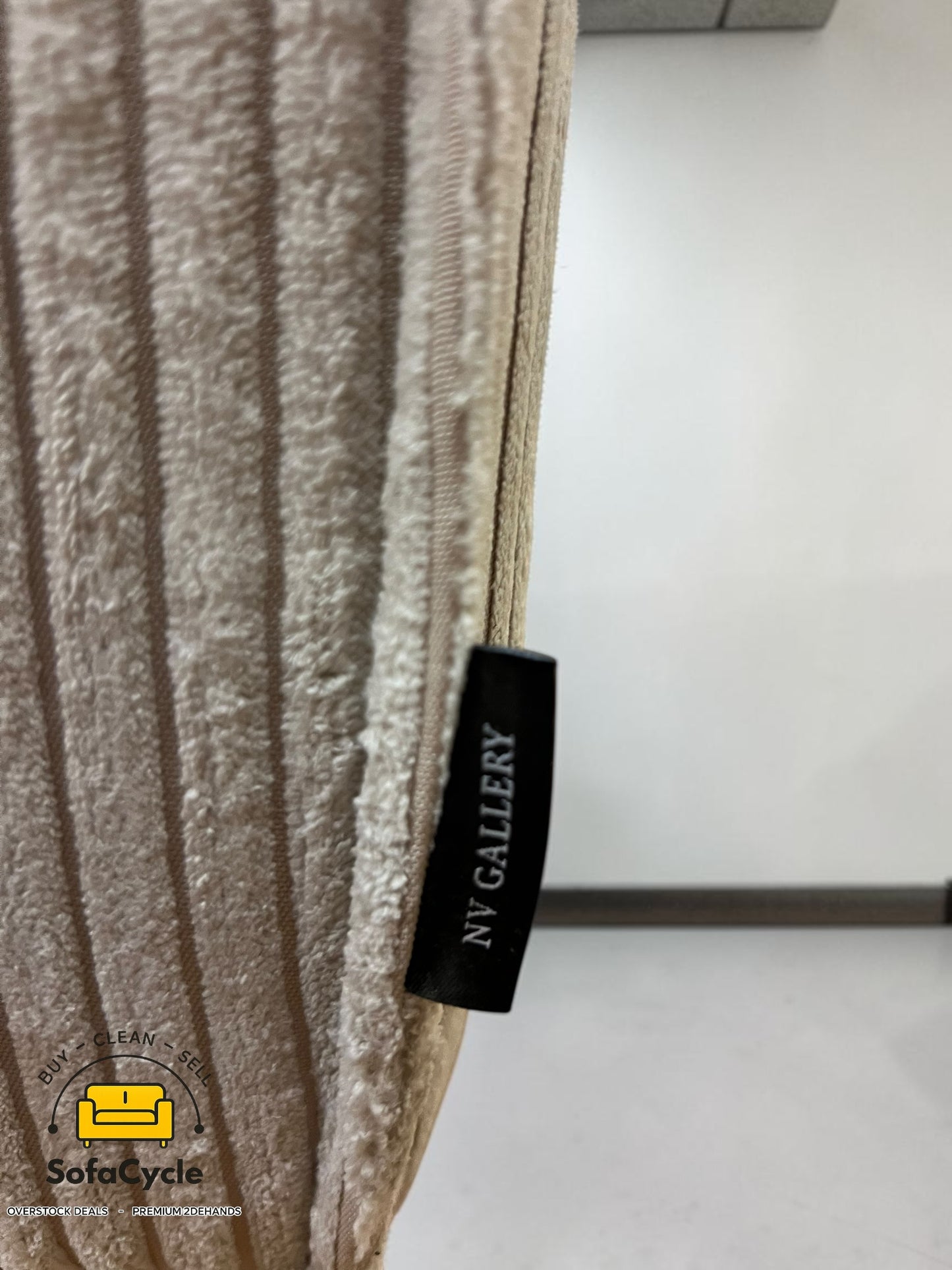 NV Gallery hoekzetel beige in stof, hoek R – overstock