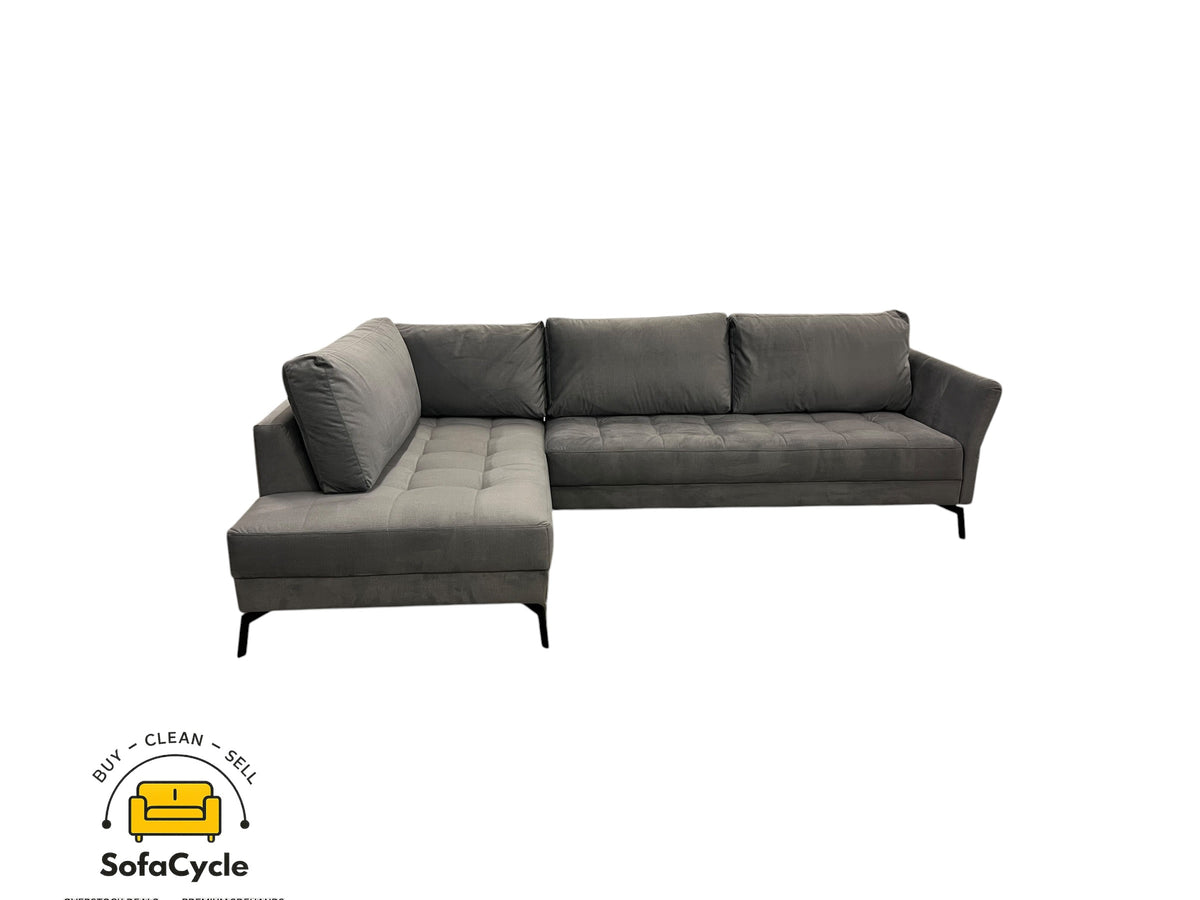 Chateau d'Ax hoekzetel grijs in fluweel, hoek L – overstock