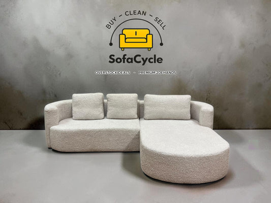Hoekzetel wit in teddystof met slaapfunctie – overstock