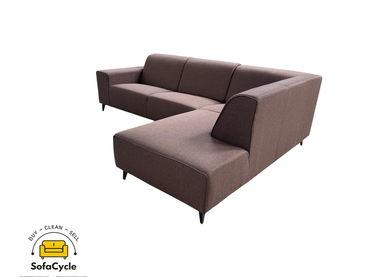 Hoekzetel bruin in stof, hoek R – overstock