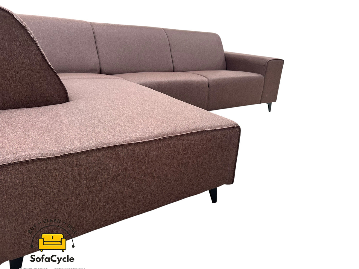 Hoekzetel bruin in stof, hoek L – overstock