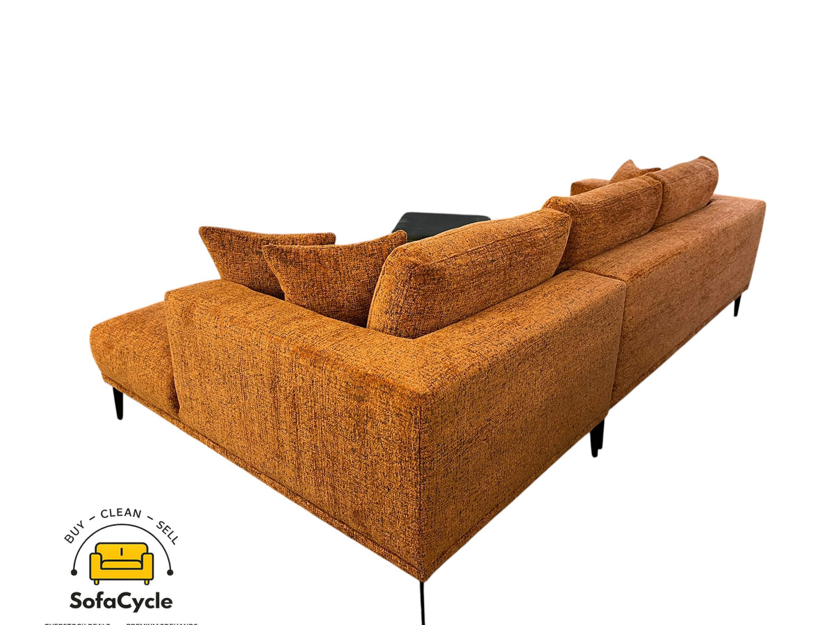 Hoekzetel roest in bouclé, hoek R – overstock