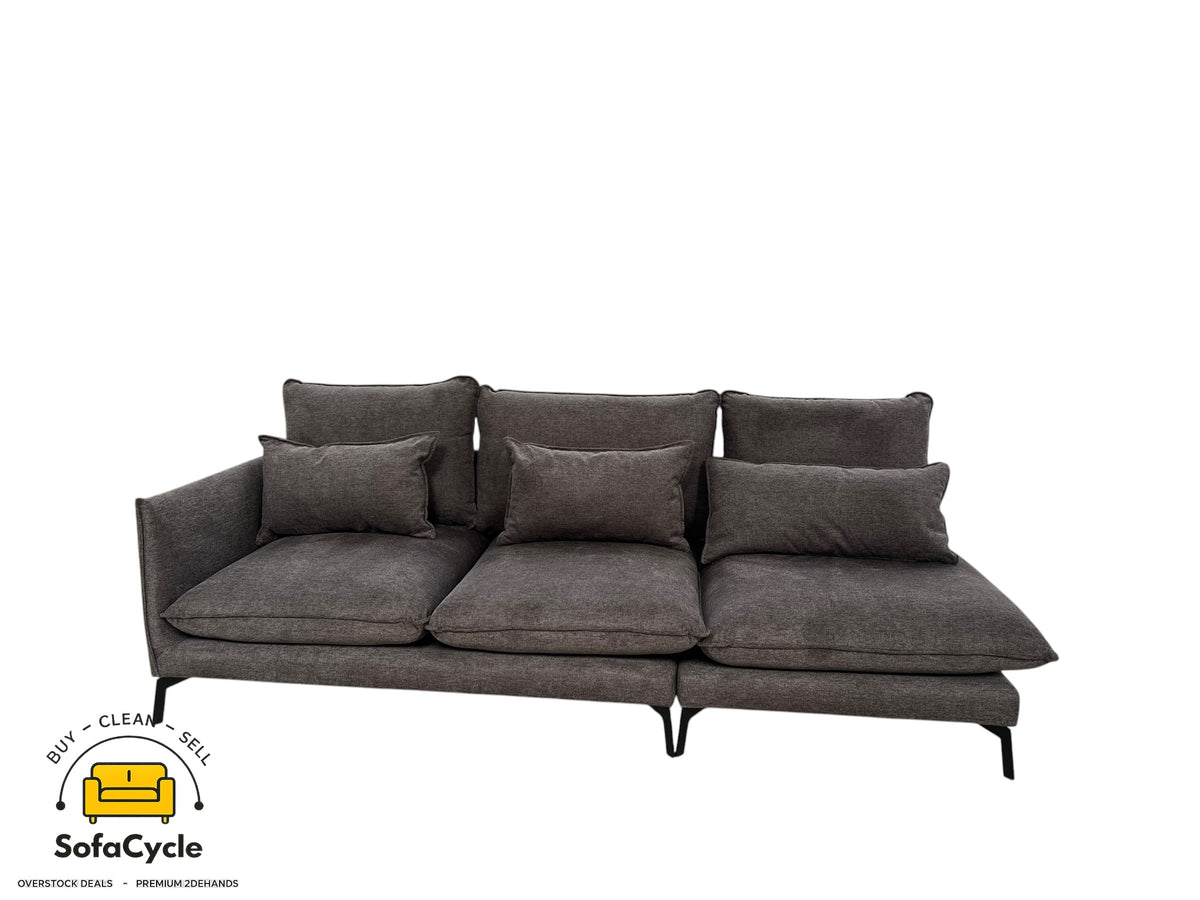 Chateau d'Ax 3-zit antraciet in stof, modulair – overstock