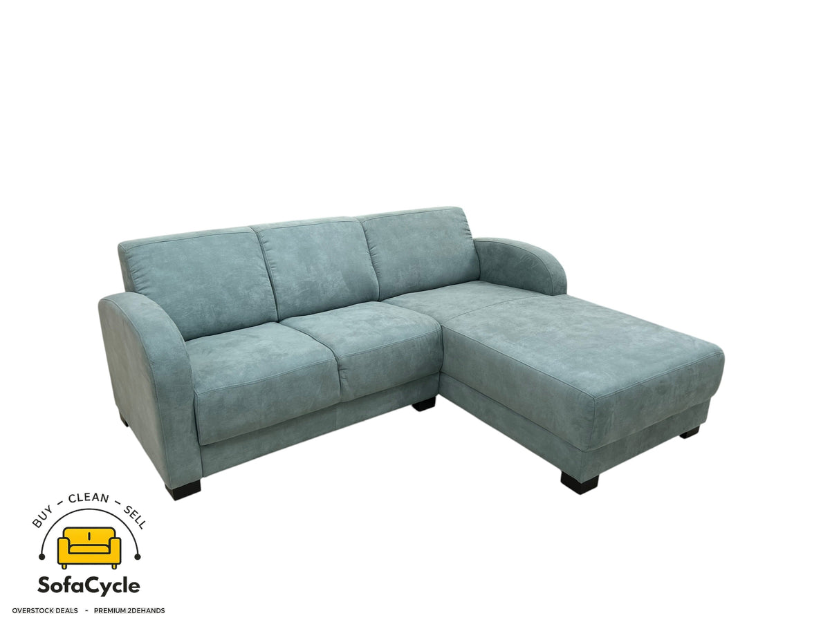 Hoekzetel appelblauwzeegroen in stof, hoek R – overstock