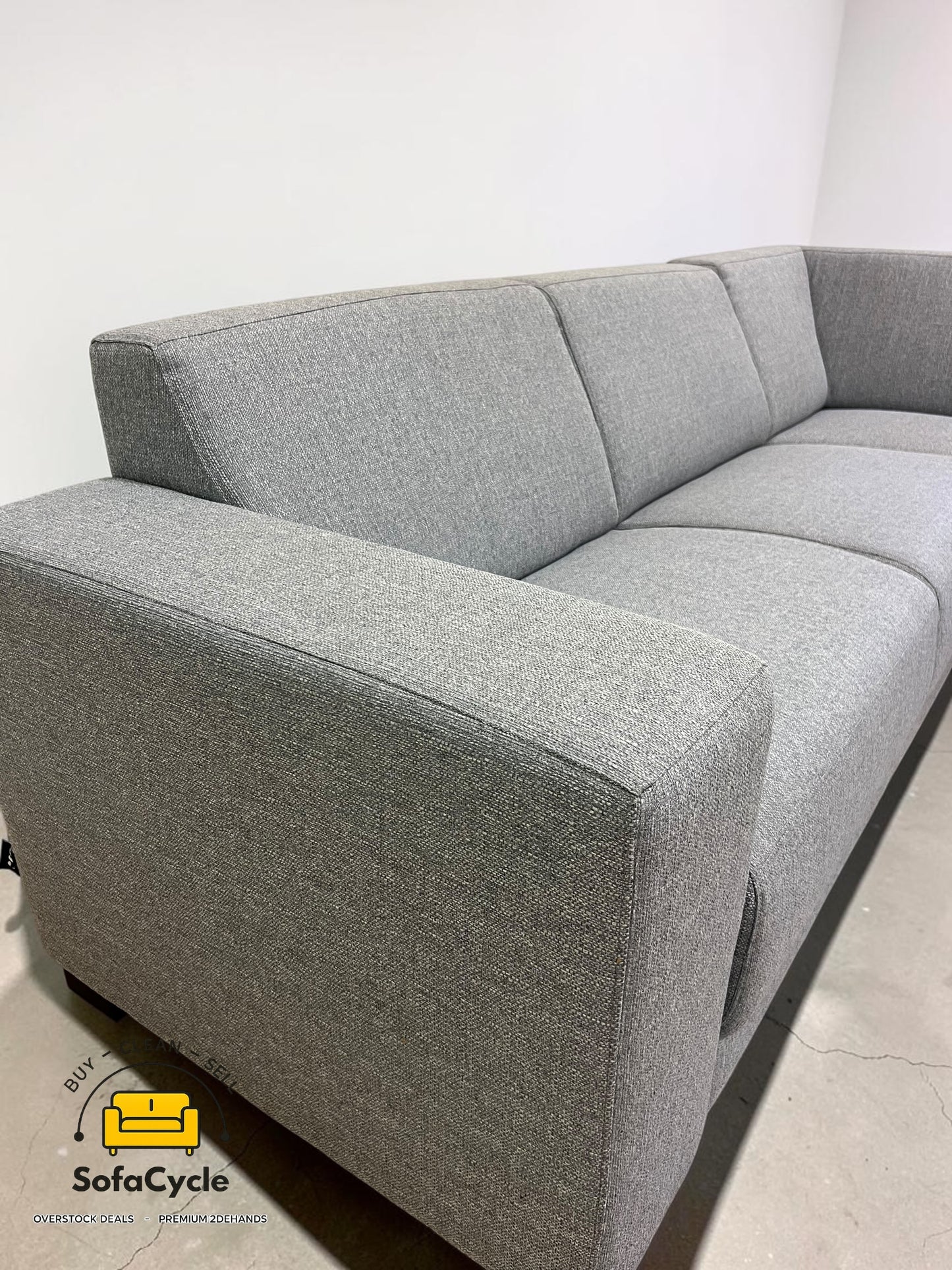 Goossens hoekzetel grijs in stof, hoek R – overstock