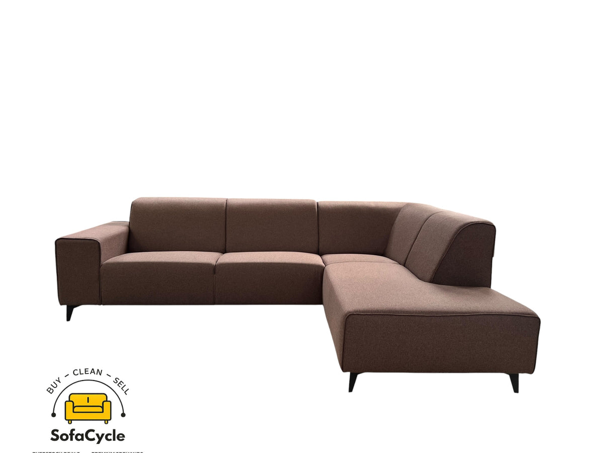 Hoekzetel bruin in stof, hoek R – overstock