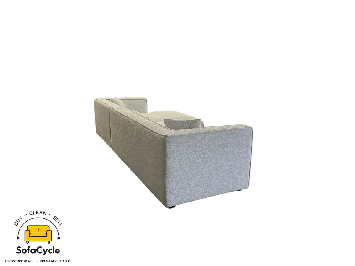 NV Gallery hoekzetel wit in bouclé, hoek R – overstock