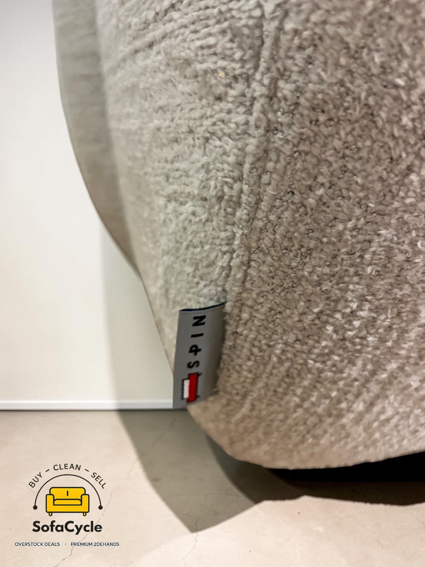 Goossens bubbel hoekzetel grijs in stof, hoek R – overstock