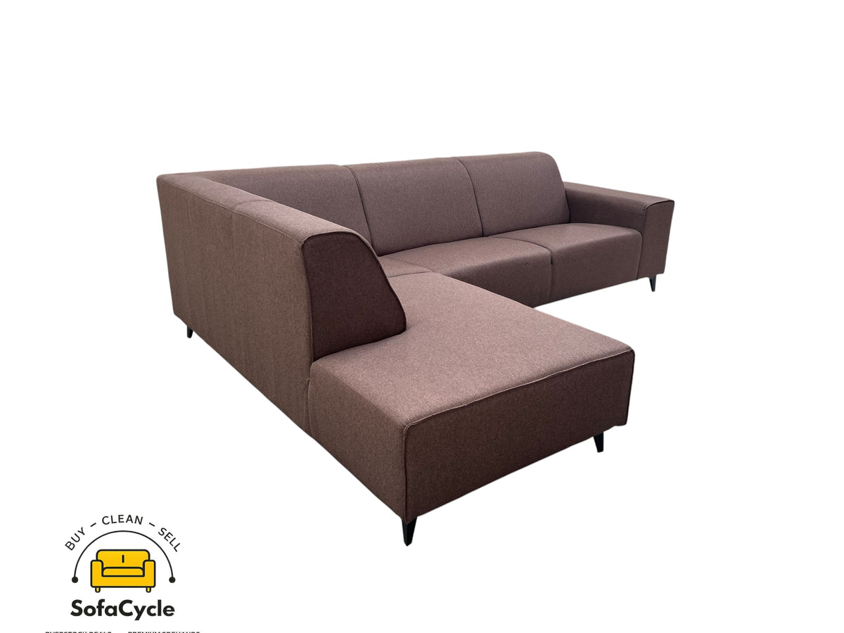 Hoekzetel bruin in stof, hoek L – overstock