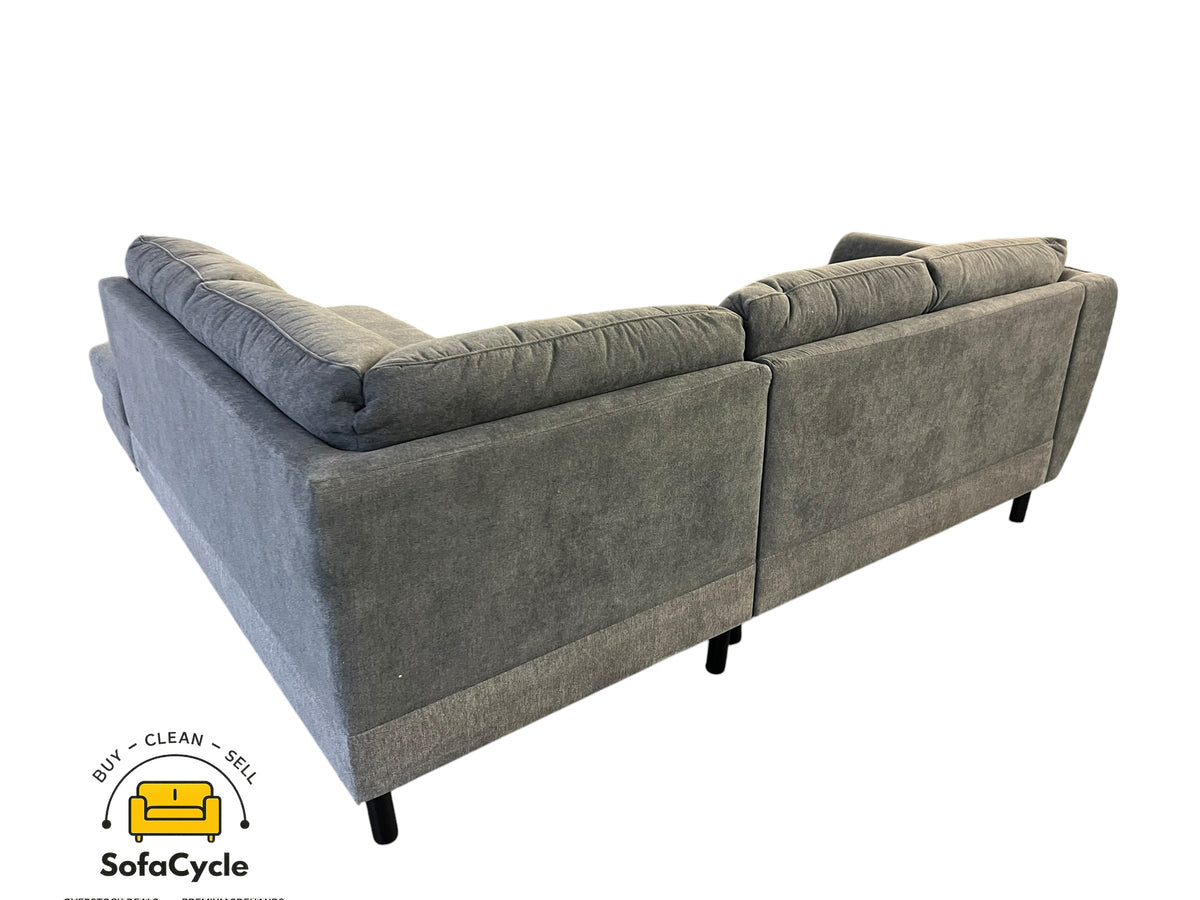 Ruime hoekzetel grijs in stof, hoek R – overstock