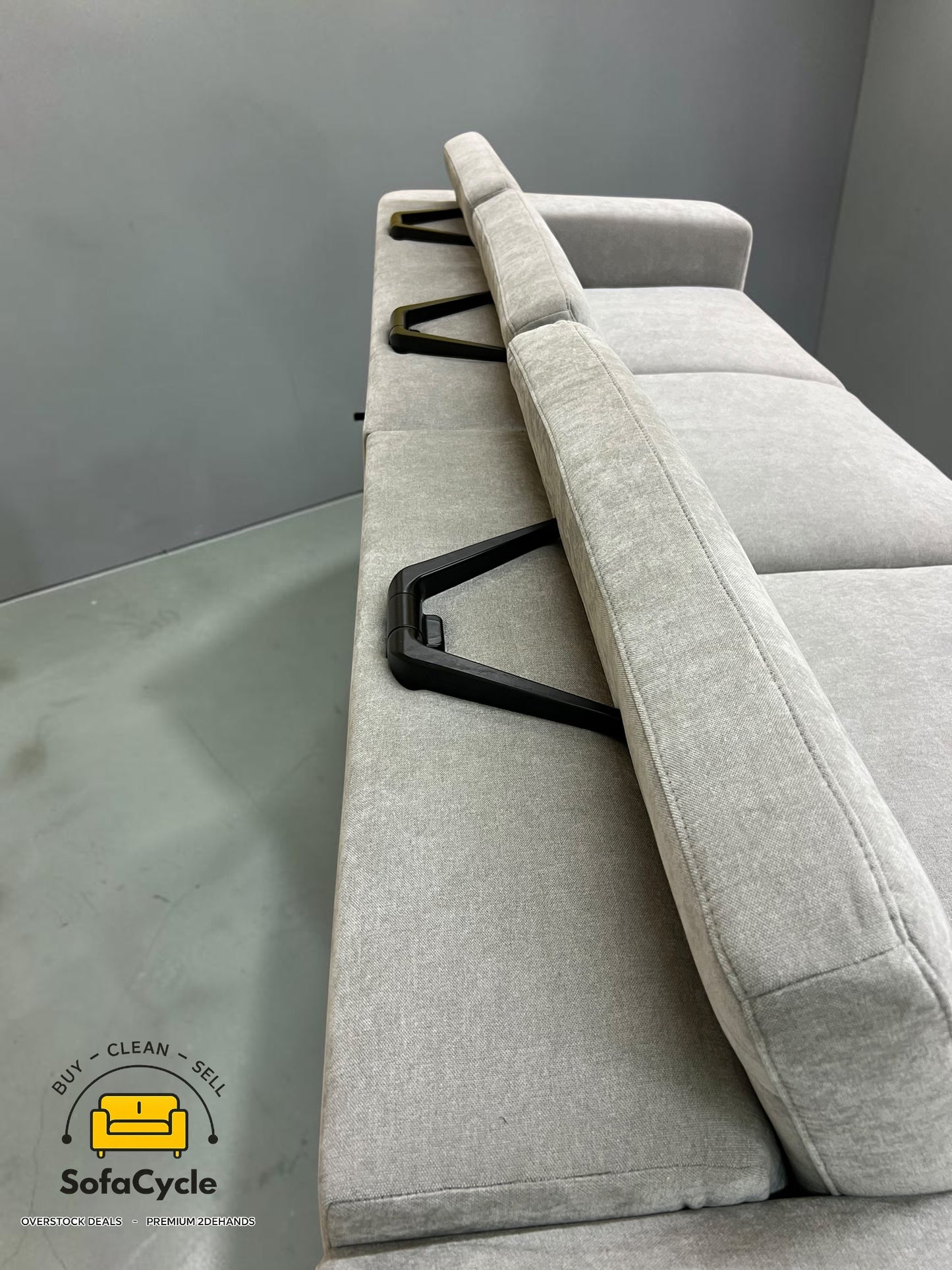 Amalfi hoekzetel grijs met hoofdsteun, hoek R – overstock