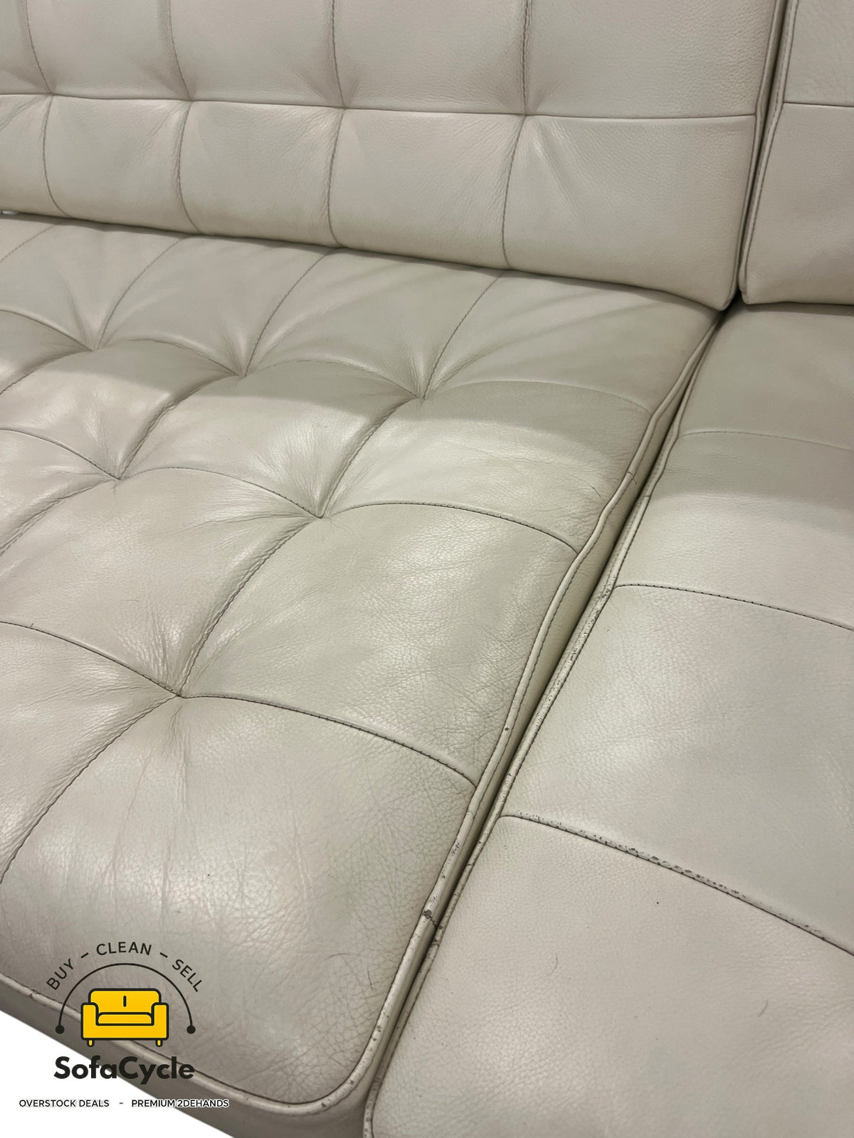 3-zitsbank IKEA wit in leder/kunstleder – tweedehands