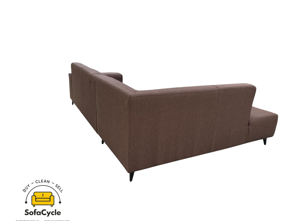 Hoekzetel bruin in stof, hoek L – overstock