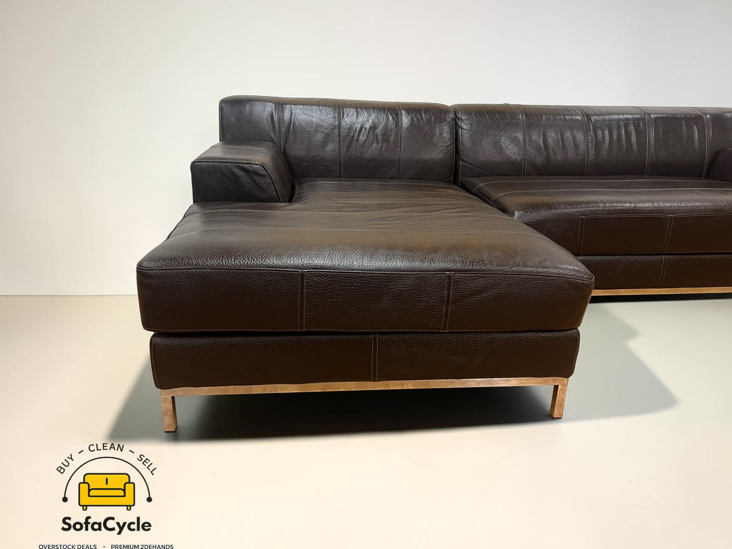 IKEA Kramfors hoekzetel bruin in echt leder – tweedehands
