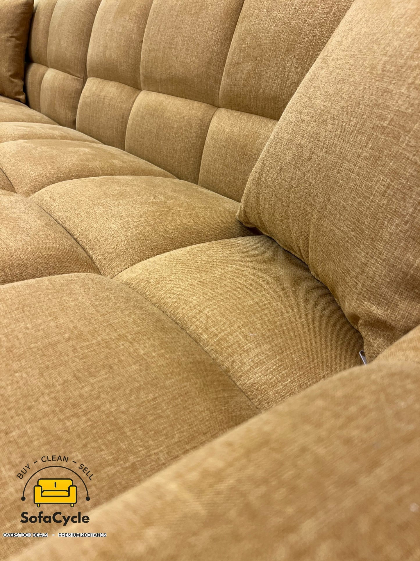 Goossens Opulent hoekzetel geel in stof, hoek L – overstock