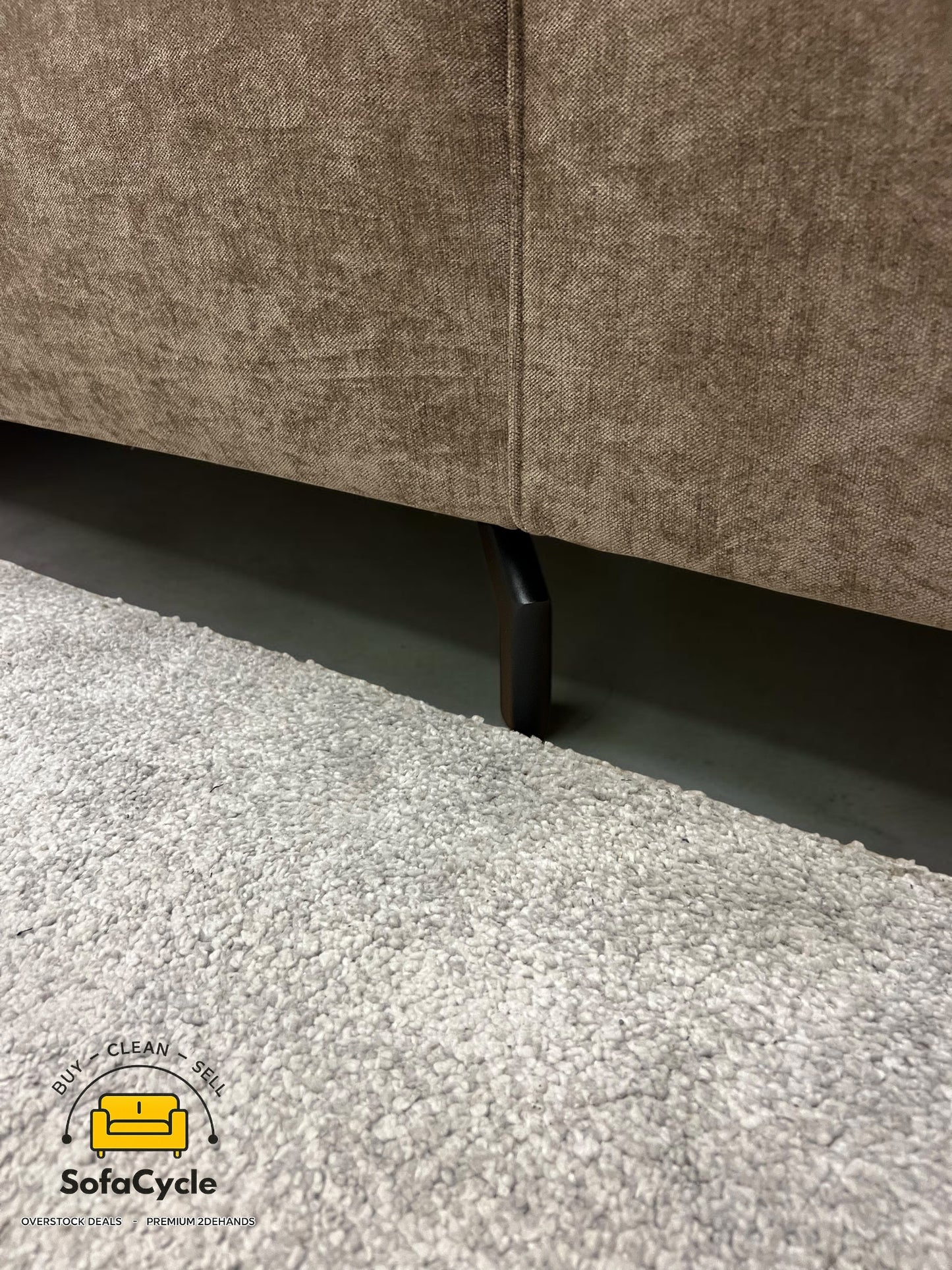 Manchester hoekzetel bruin in stof, hoek L – overstock